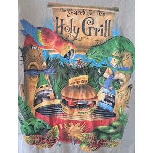 Vtg Caribbean Soul Search For The Holy Grill Paradise Cheeseburger T Shirt XL